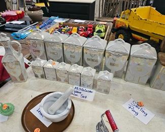 VINTAGE 1930s LUSTERWARE CANISTERS