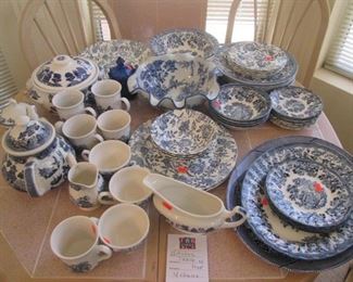 Vintage Assortment of "Churchill" Blue/White Dishes