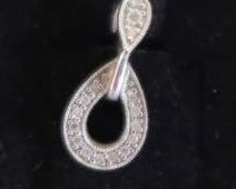 14K White Gold & Diamond Pendant