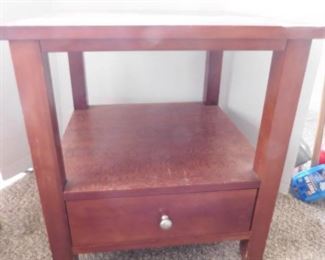 Wood  2 Tiered End Table w/ Drawer