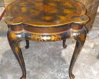 Beautiful Hand Painted Maitland Smith Lacquered Chinoiserie Occasional Table