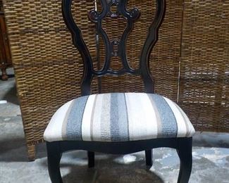 Elegant Black Dining Chair with Upholstered Seat from Arhaus Furniture Made in Italy