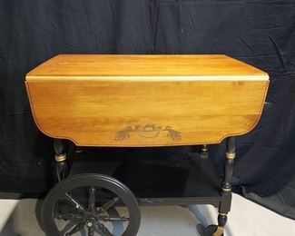 Gorgeous Hitchcock Style Tea Cart with Drop Down Sides