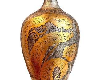 Large Beautiful Silver and Gold Floor Vase