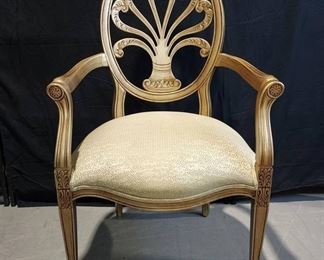 Lovely Gold and Cream Italian Style Carved Chair