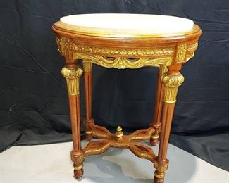 Lovely Louis XVI Style Marble Top Accent Table