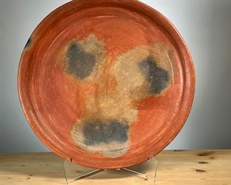 POTTERY PLATE | Large pottery plate / platter. - dia. 15 in