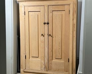 TWO-DOOR CUPBOARD | Two Door Cupboard with 2 shelves in Pine with Natural Finish. - l. 37 x w. 13 x h. 47 in
