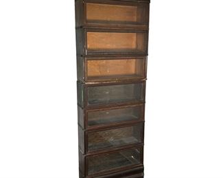 MACEY OAK BARRISTER BOOKCASE | Macey Oak Barrister with 7 sections of various heights, top and base. -  l. 34 x w. 11.5 x h. 93 in