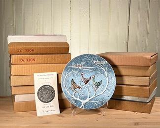 (12PC) HAVILAND TWELVE DAYS OF CHRISTMAS PLATES | Haviland 12 Days of Christmas Plates in all original boxes. - dia. 8.25 in