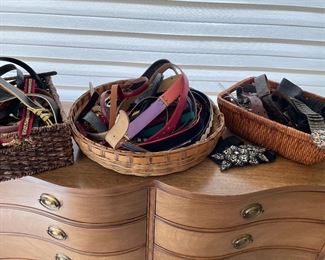 Large collection of leather and beaded belts:  Don Caster, Worth; Brighton, and many more!