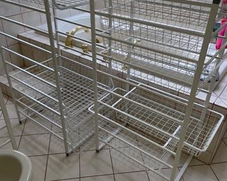 Elfa storage racks and baskets