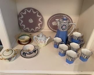 Tea sets, tea pots, and Wedgewood