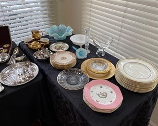 Sterling flatware; china; Waterford and more