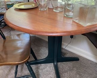 drop-leaf kitchen table with one chair