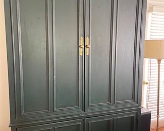 Entertainment media cabinet with lower storage area (great to repurpose as a bar)