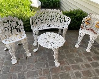 Set of cast iron garden furniture (4 shown - but 5 pieces are available)