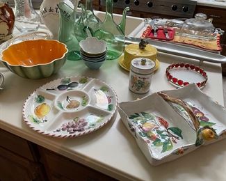 Porcelain and glass service ware - great for summer gatherings:) 