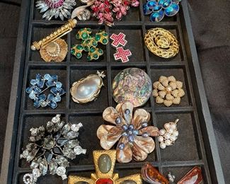 Large costume pins and pendants