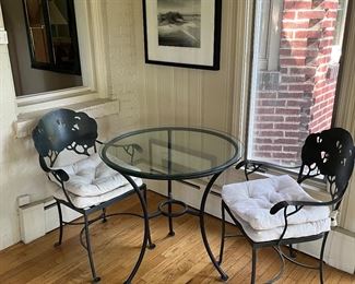 vintage bistro table and 2 chairs (Crate & Barrel)