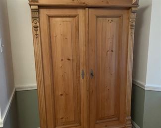 vintage pine wardrobe / storage cabinet
