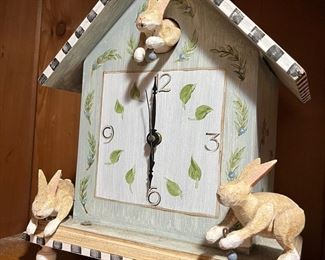 cute painted bunny clock