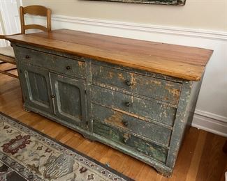 antique primitive cupboard - great for kitchen island or retail store counter