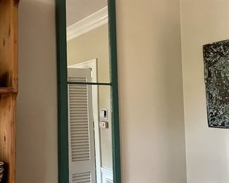 antique green window framed mirror (4 available)