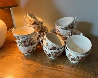 vintage brown transferware - Johnson Bros Harvest Time