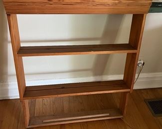 vintage pine wall shelf - plate rack