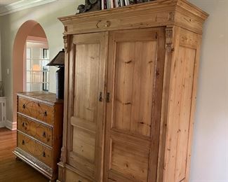 Vintage Pine large cupboard for clothing / blanket storage - great for bedding, linens, etc