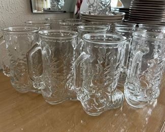 Vintage glass boot mugs