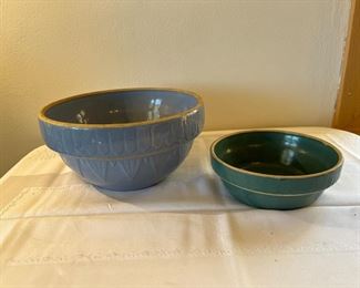 Vintage pottery bowls and crocks