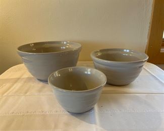Vintage pottery bowls and crocks