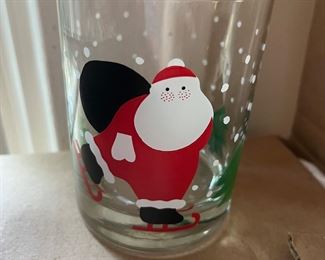 Crate and barrel Santa glassware and mugs