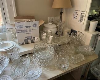 Huge lot of Fostoria American including full sets of glasses, serving pieces, etc. 