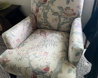 Floral/bird upholstered chair, Pier 1