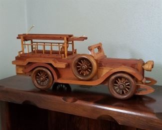 Handmade Wooden Fire Truck