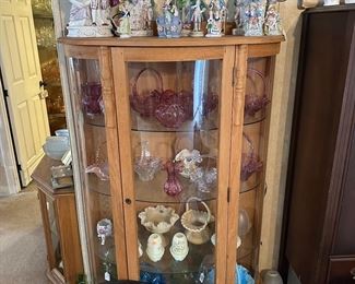 curved glass china cabinet