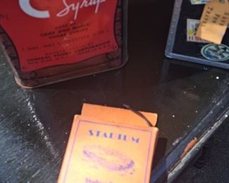 lots of antique and vintage advertising