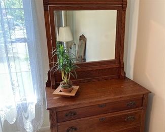Gorgeous Antique Dresser with Mirror!