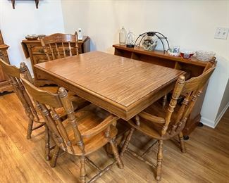 Solid Wood Table & (4) Chairs