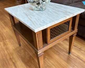 Vintage End Table w/ Marble Top