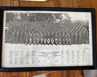 1942 Battery C, 4th Antiaircraft Training Battalion Fort Eustis, Virginia Framed Photo