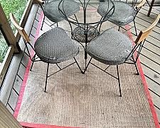 Mid Century Richard McCarthy for Selrite Iron Chairs & Glass-Top Table