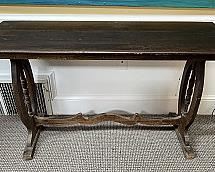 Antique Wood Library Console Table, 48” long, 16” wide, 28 7/8” tall