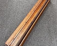 48” Long Antique Handmade Wooden Box with X Shaped Revolving Dowel