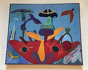 Vivid Original Painting on Canvas, 29 3/8” Long x 25 1/4” Wide