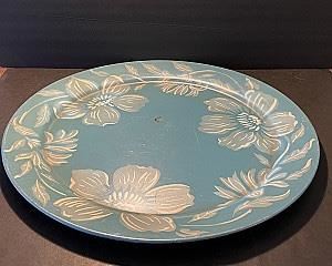 Set of Two Colorful Metal Trays 19 1/2” and 12” in Diameter