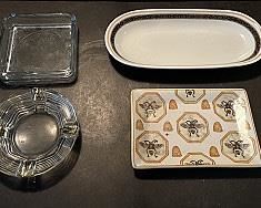 Assorted Vintage Dishes & Ashtrays, includes Delightful Honeybee & Honeycomb